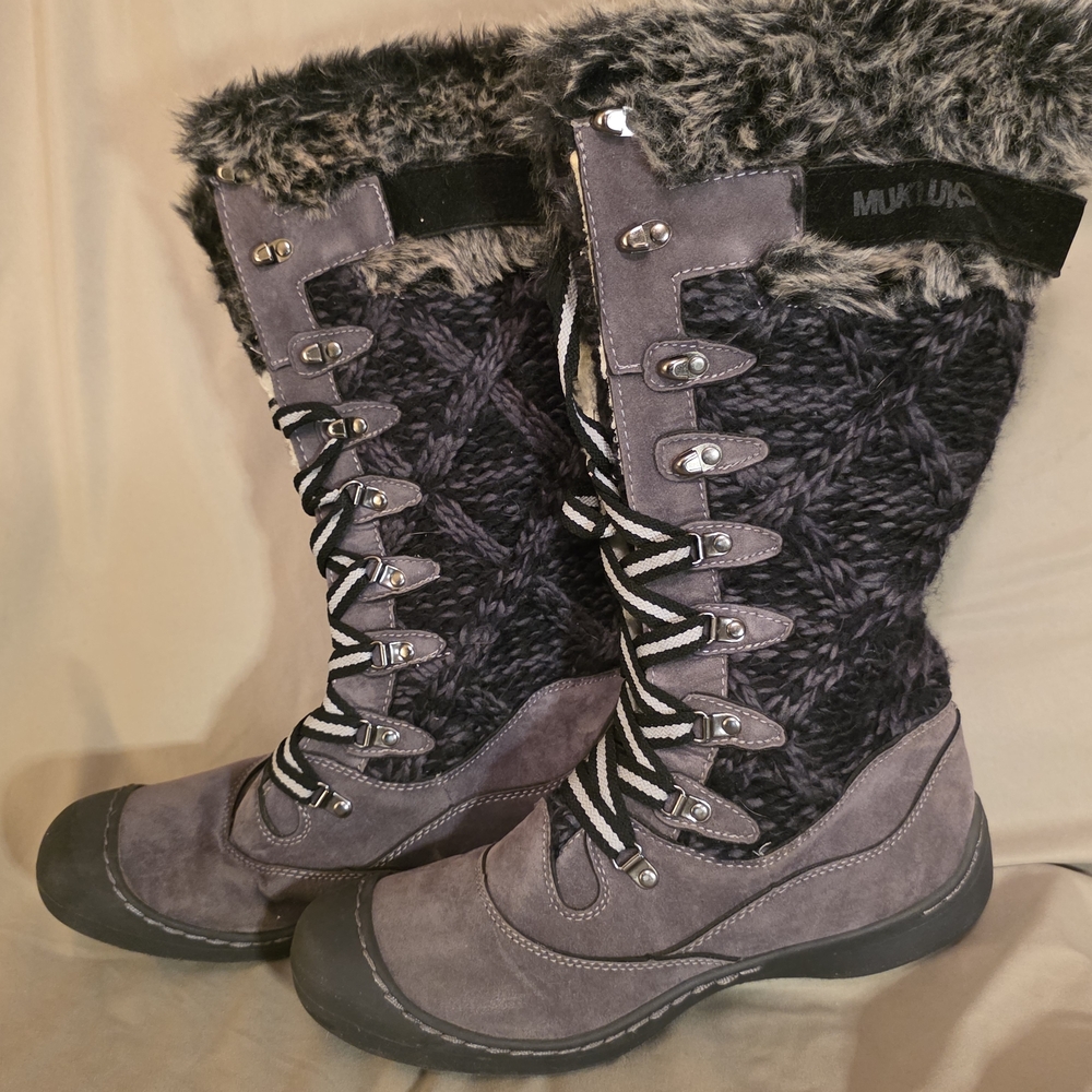 Muk Luks Women's Gray Winter Boots
